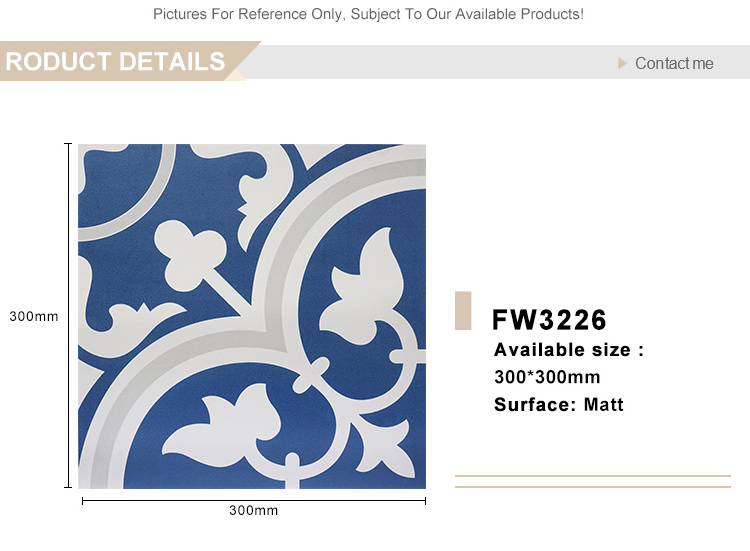 Decorative Ceramic Tile Matt 300*300mm Blue Series Bathroom Wall Tiles Kitchen Patterned Floor Tile