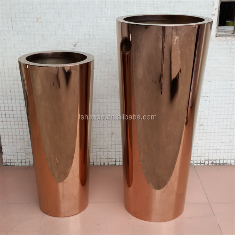 Modern outdoor garden plant pot metal floor vase / stainless steel indoor flower pot for balcony