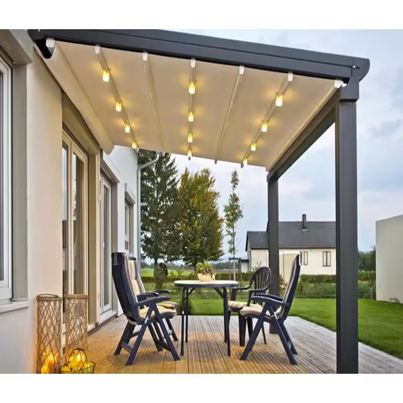 Awning garden canopy waterproof gazebo bracket folding aluminium sliding roller pergola canopy roof awning