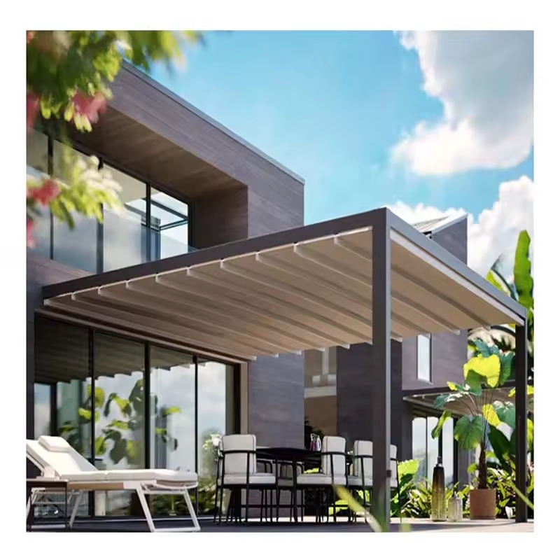 Awning garden canopy waterproof gazebo bracket folding aluminium sliding roller pergola canopy roof awning