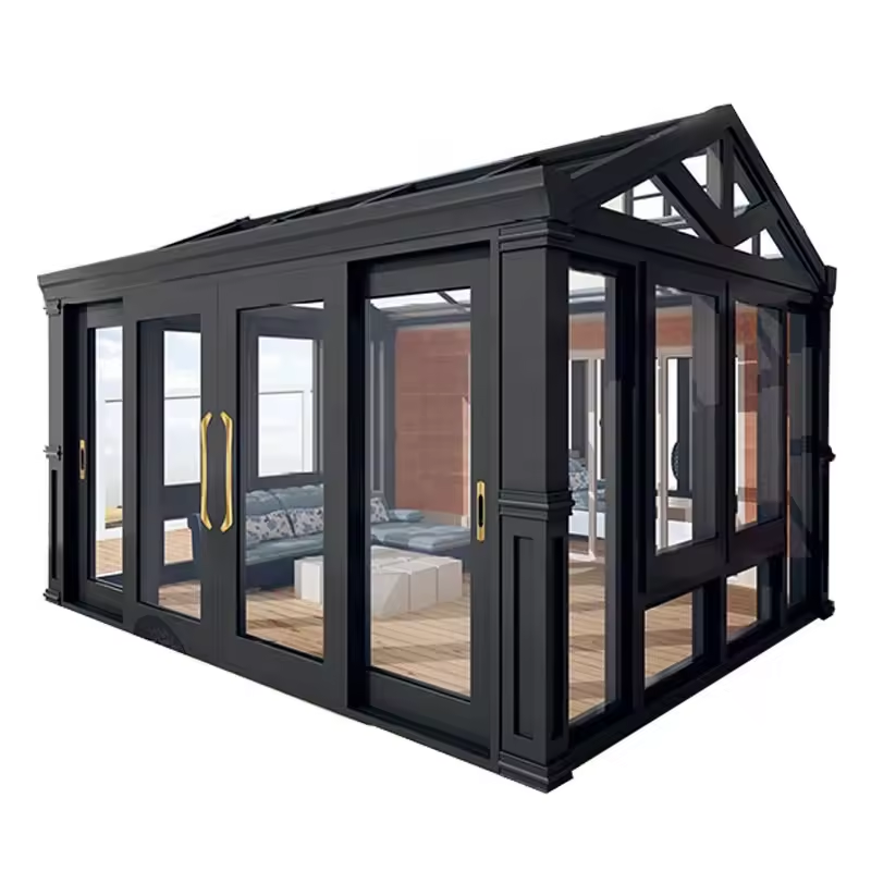 Glass garden house shade roof  four season aluminum frame house aluminum sunrooms