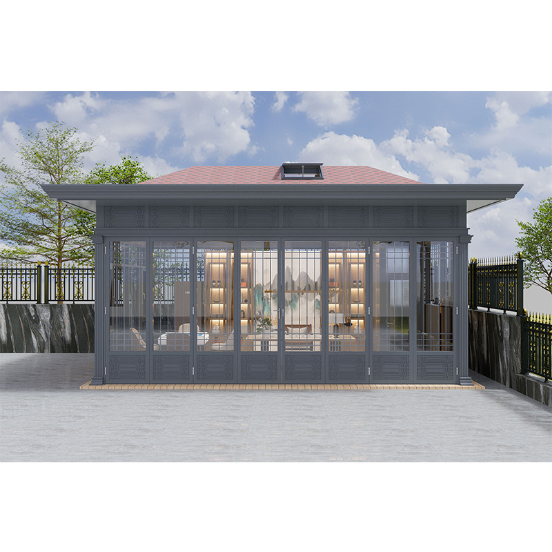 Easy to Install Aluminum House Open Air Veranda Sunroom Anti Noise Insulated Glass Garden Sun Room