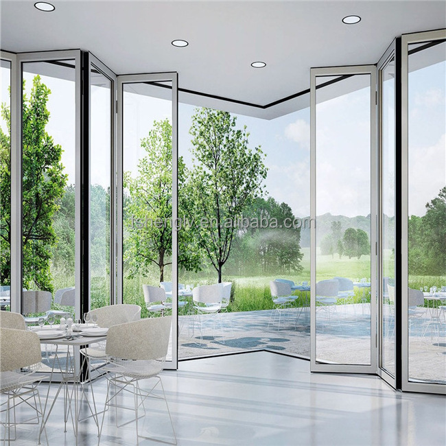 Aluminum cladding door exterior doors simple automatic remote swinging aluminum balcony doors