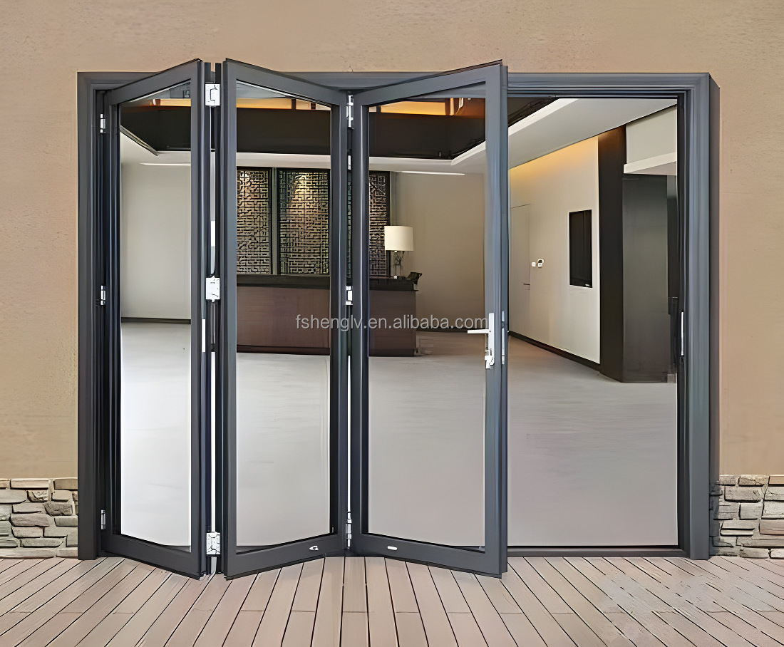 Aluminum cladding door exterior doors simple automatic remote swinging aluminum balcony doors