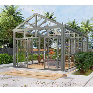 Glass house aluminium prefab outdoor garden 4 season prefabricated free standing sunrooms