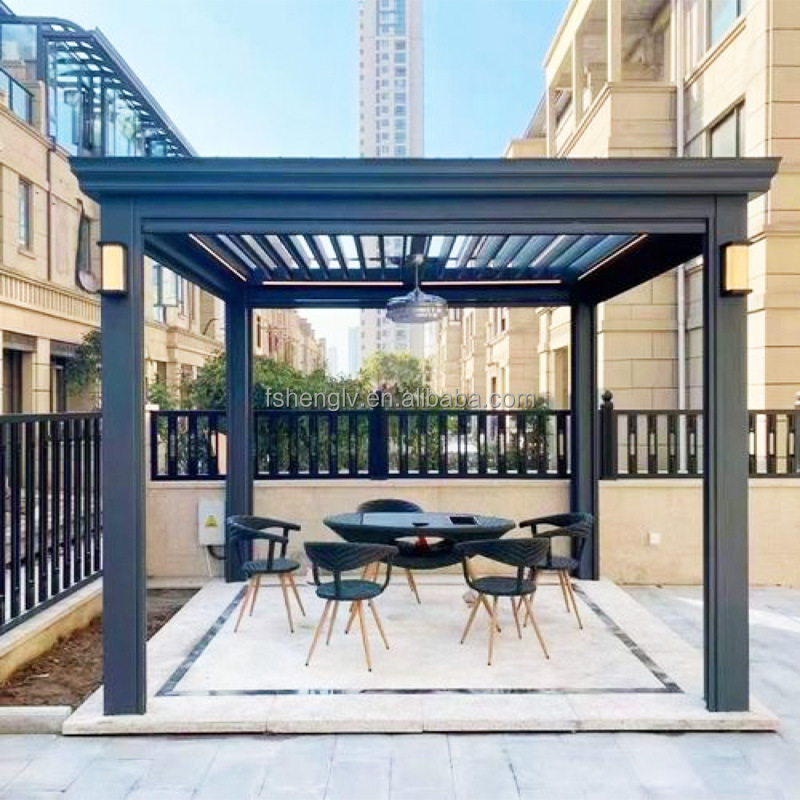 Gazebo outdoor modern vertical automatic pergola electric veranda electric roof pergola gazebo