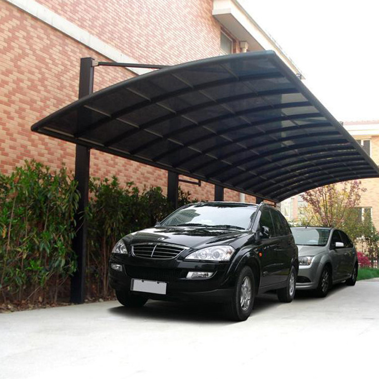 Aluminum cantilever carport with solid PC board roof, powder coating frame 3m x 6m carport gazebo