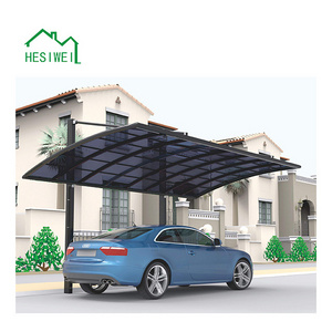 Aluminum cantilever carport with solid PC board roof, powder coating frame 3m x 6m carport gazebo