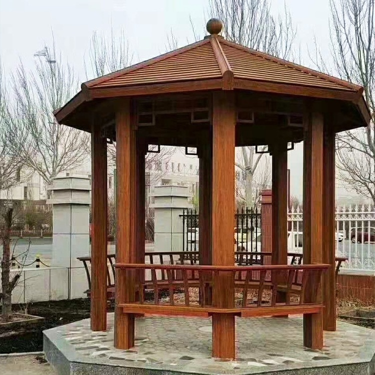 Chinese hexagonal luxury flat roof outdoor garden  pavilion gazebo tent