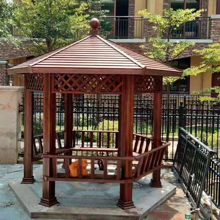 Chinese hexagonal luxury flat roof outdoor garden  pavilion gazebo tent