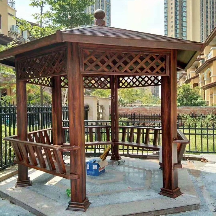 Chinese hexagonal luxury flat roof outdoor garden  pavilion gazebo tent