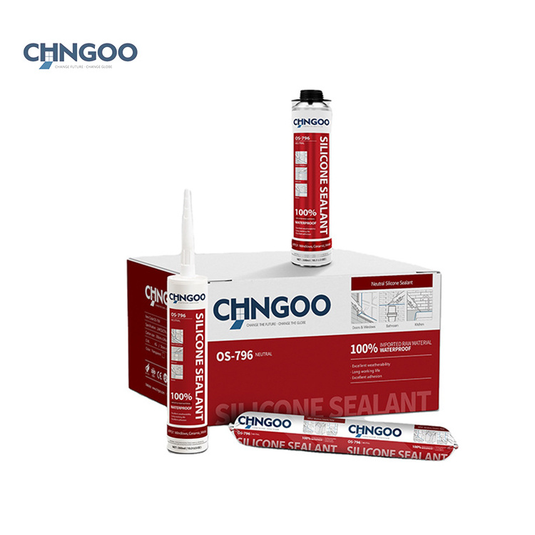 CHNGOO One component neutral weather glass glue transparent silicone rubber adhesive sealant for glass