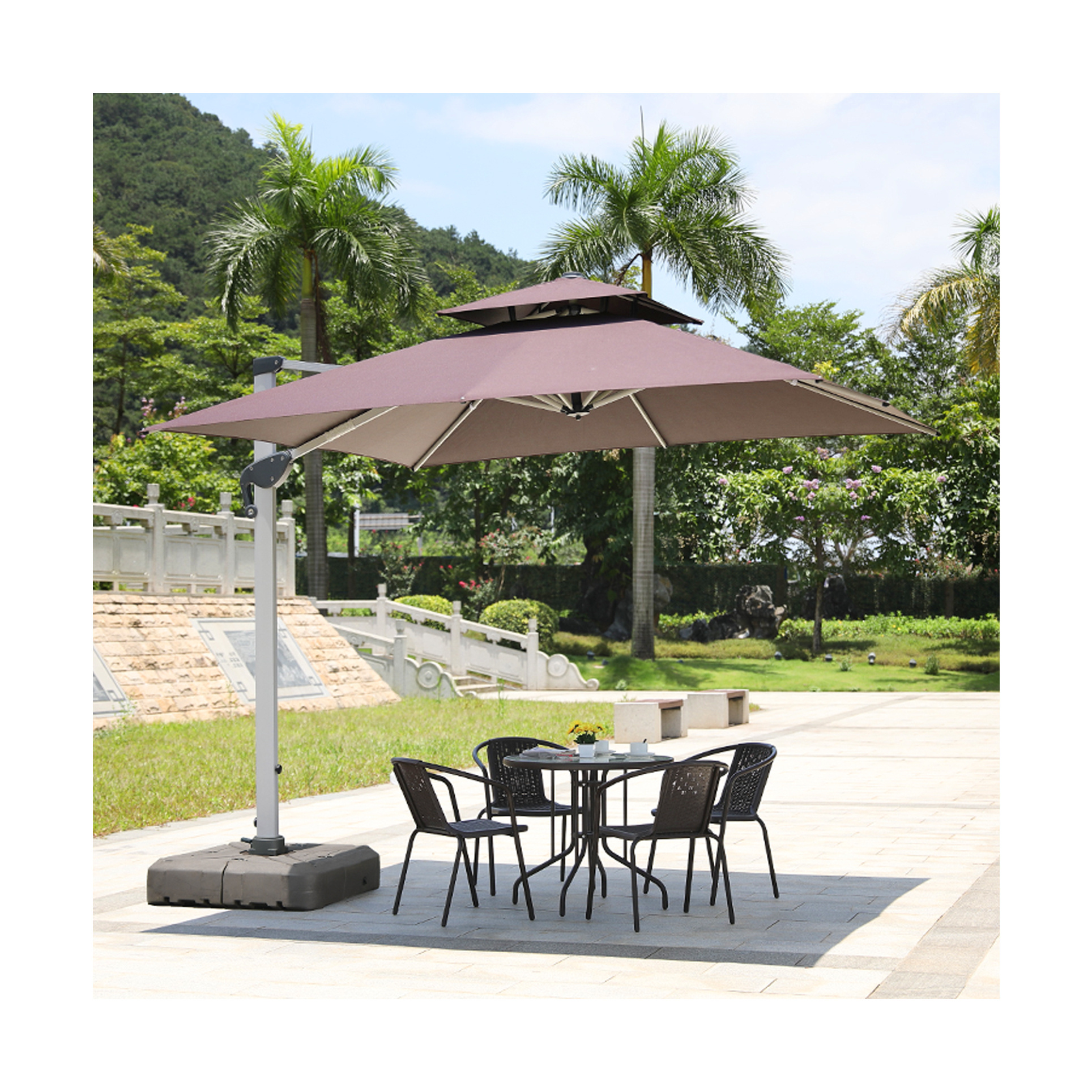 Garden furniture factory shop low-cost hot outdoor umbrella patio dining cantilever umbrella can be customized