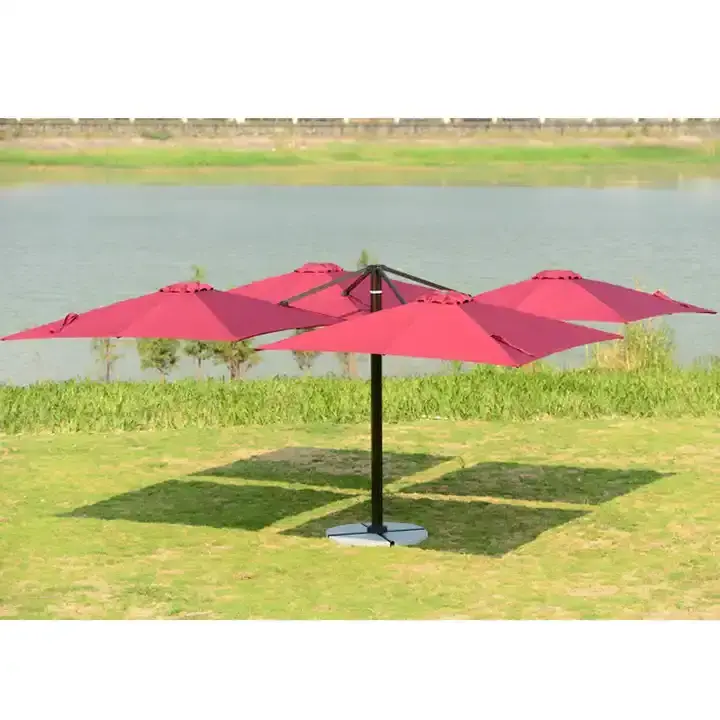 Outdoor Huge Sunshade 4 Top Tent Big Size Cantilever Patio Umbrella for Garden Event Leisure Hotel