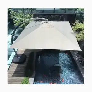 Unique strong 13cm aluminum curved pole patio umbrella 4*4M outdoor sunshade parasol roma umbrella for hotel pool high end tent