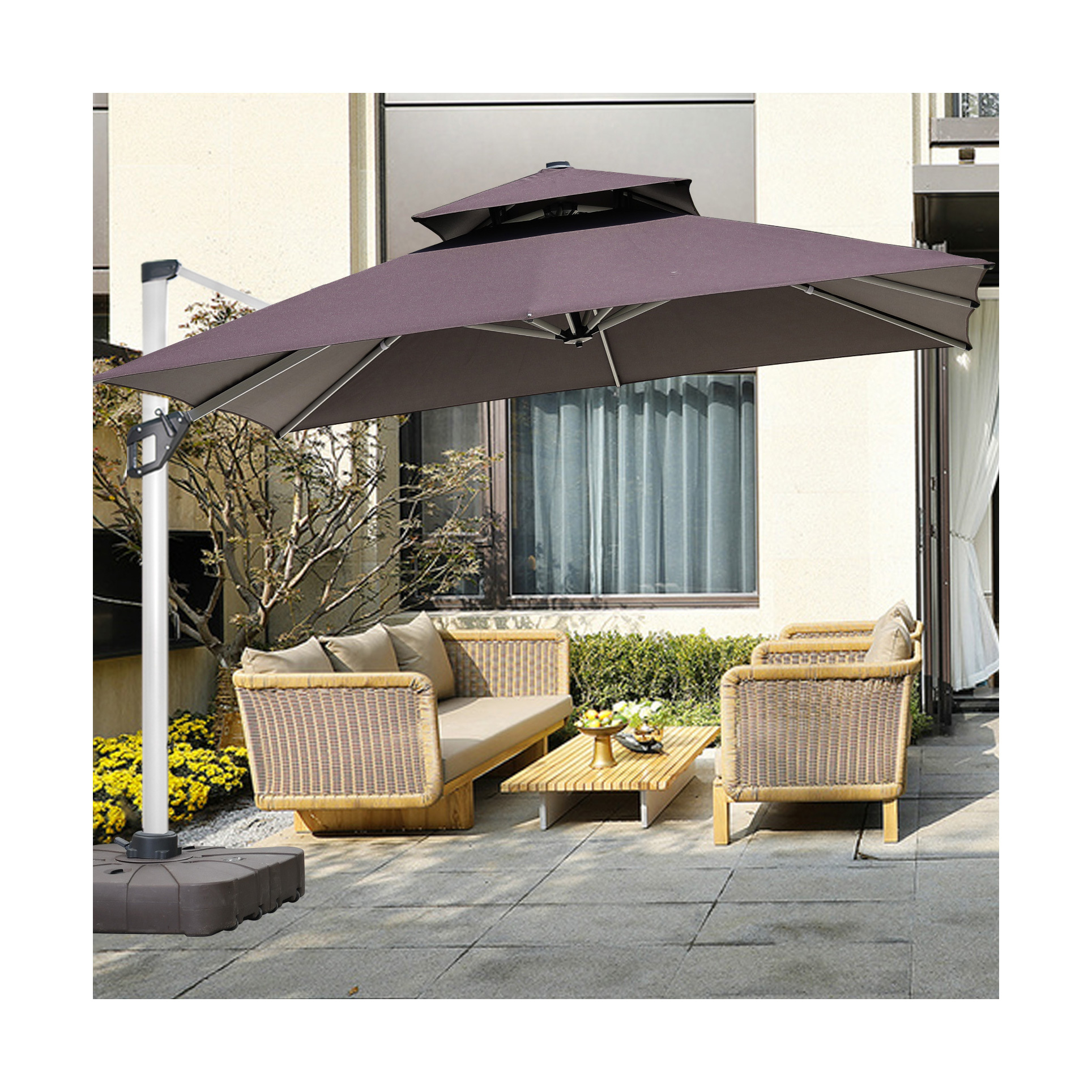 2024 Guangdong Guangzhou Outdoor Garden Umbrella Aluminum Parasols Garden Commercial Beach Sun Patio Umbrellas