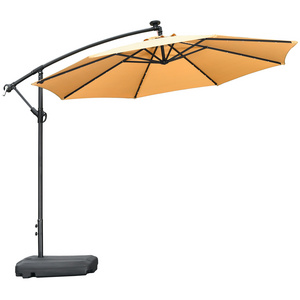 Wholesale Garden furniture 3x3m Patio Parasol Umbrella Cantilever Hanging led solar patio umbrellas with base