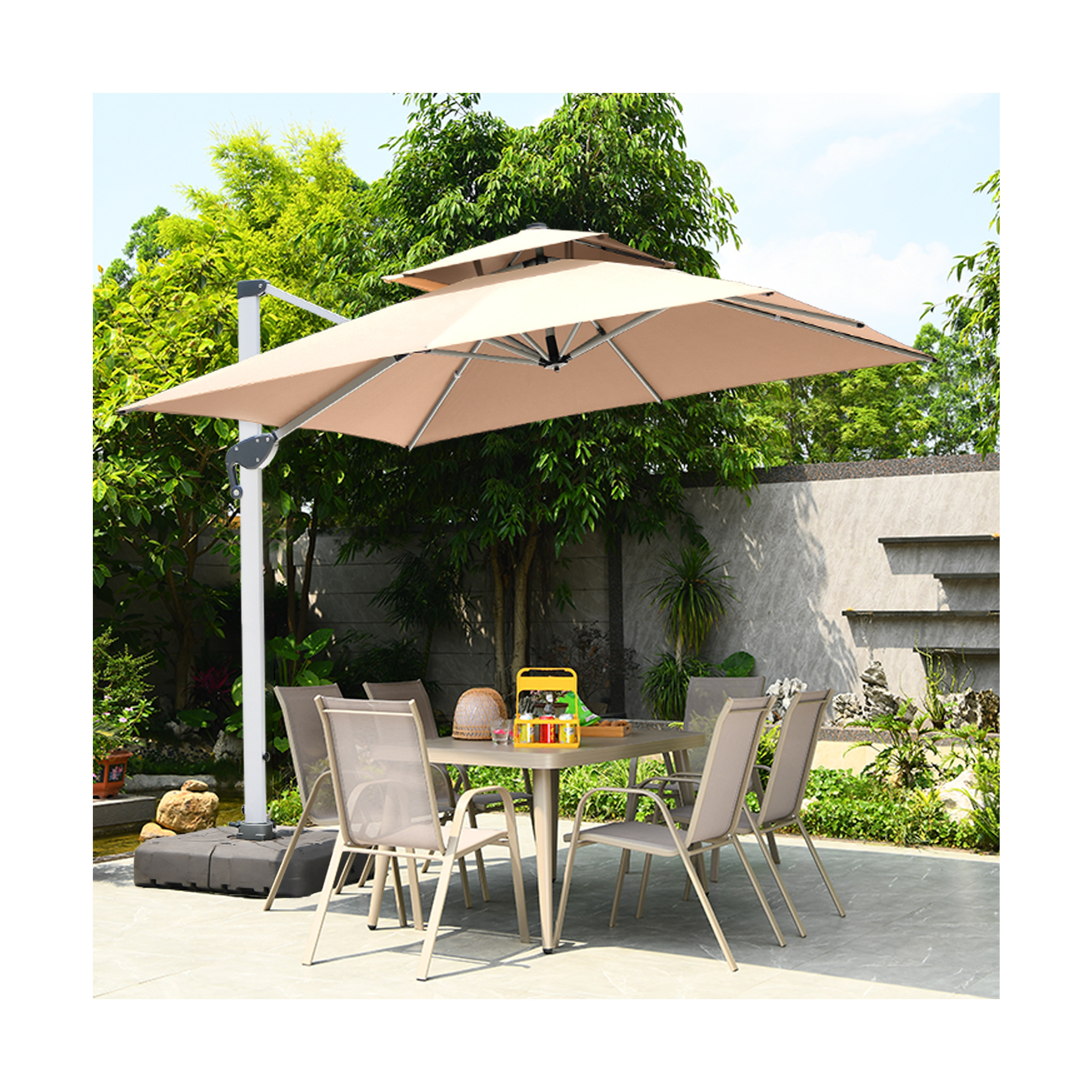 Garden furniture factory shop low-cost hot garden umbrella cantilever umbrella can be customized