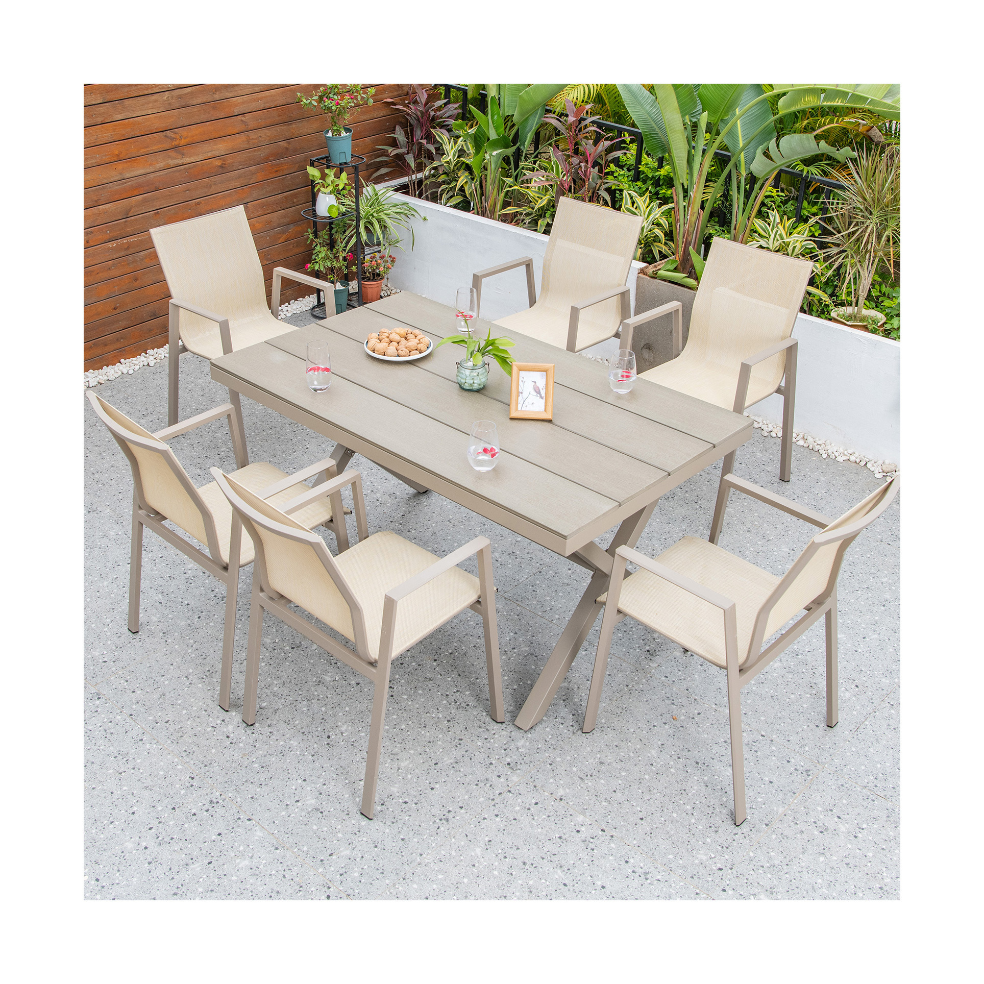 HUAHONG Factory Price outdoor furniture set  patio garden restaurant table and chair set