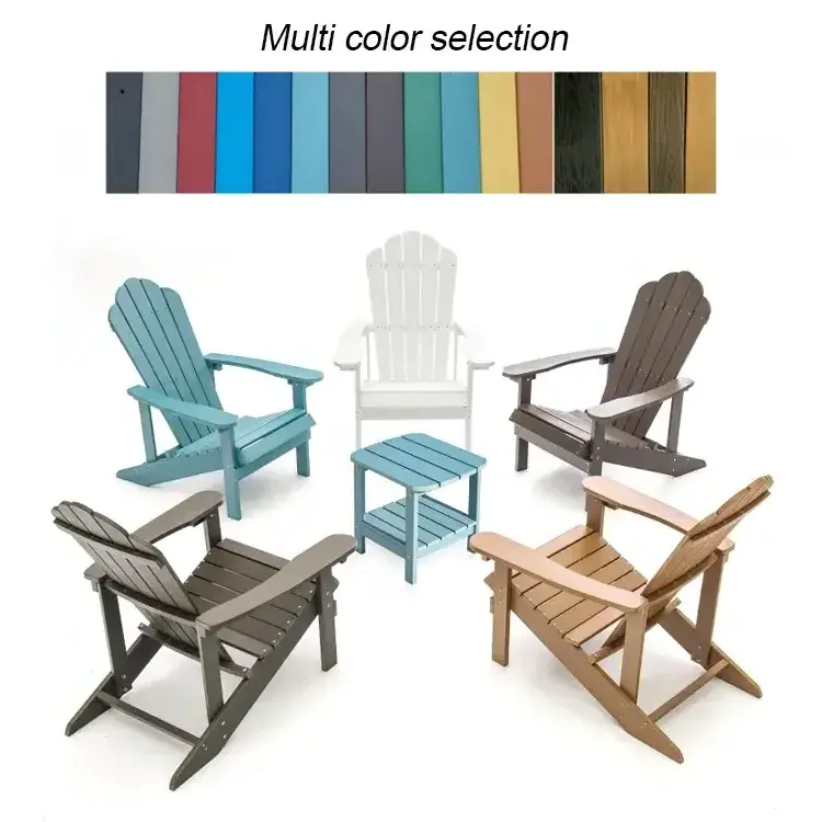 HUAHONG Classic American Adirondack Garden Table and Chairs set Side Mini Coffee Table Outdoor balcony