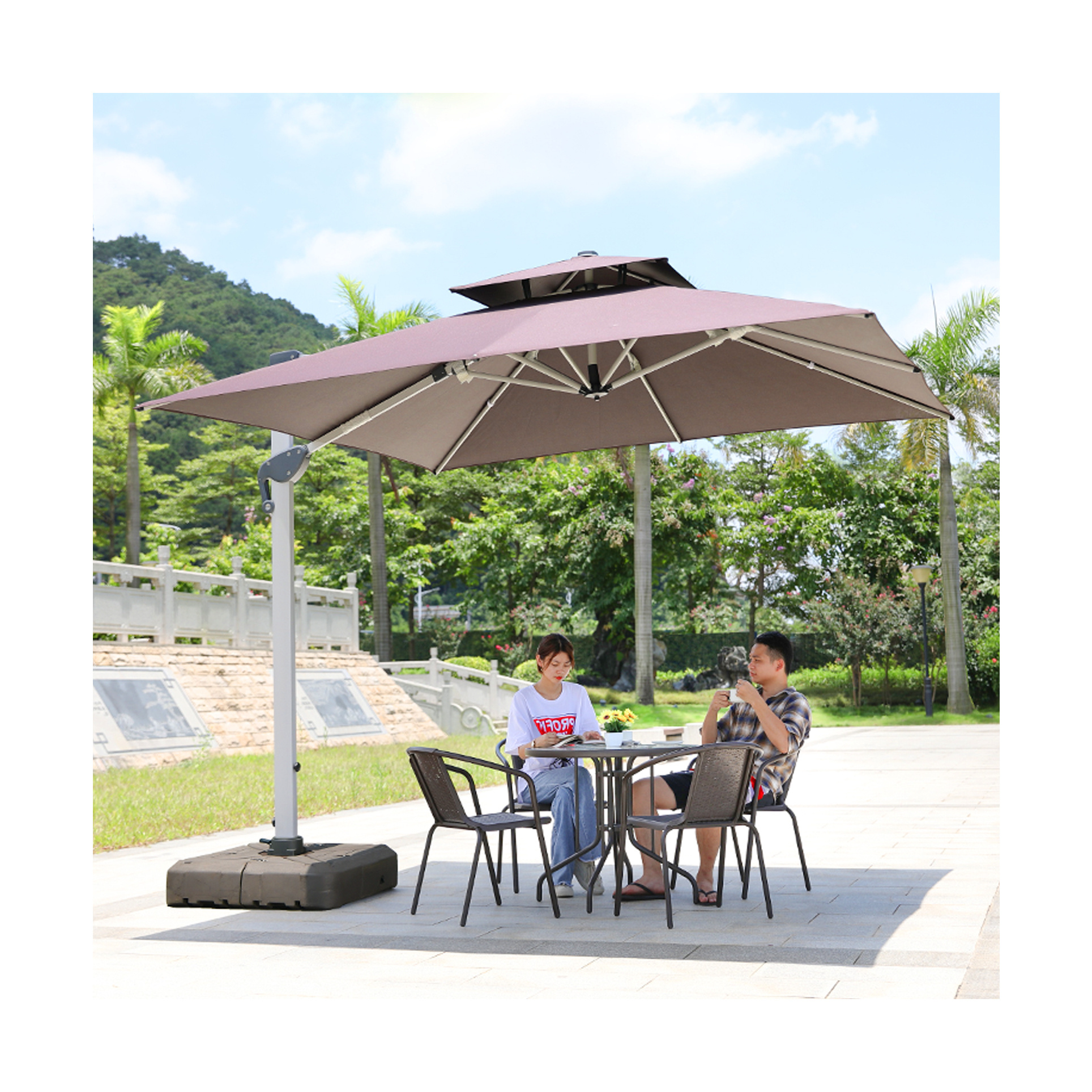 Garden furniture factory shop low-cost hot outdoor umbrella patio dining cantilever umbrella can be customized