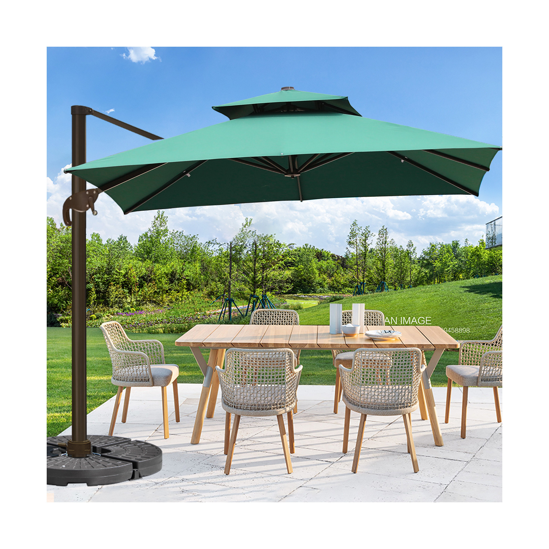 Cantilever Umbrella outdoor furniture umbrellas big size garden patio with LED light