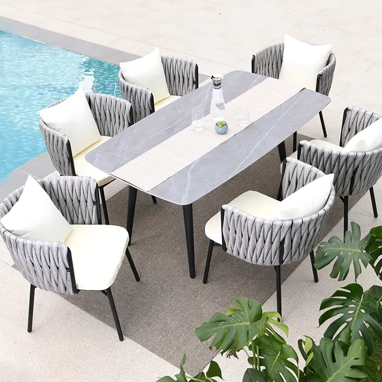 [HUAHONG]Top Supplier Among Outdoor Furniture Peer Garden Hot Sell Chair Hand Woven Rattan Dining Table And Chair