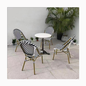 Modern 4+1 Very Good Price Table Set Restaurant Outdoor Wicker Dining PE Rattan Chair Outdoor Garden Furniture