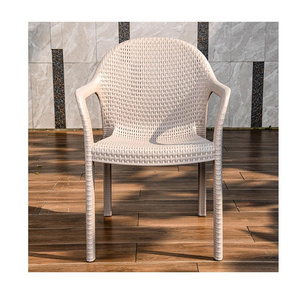 Low price Factory Direct new design outdoor furniture folding PVC plastic rattan chair Restaurant chair Garden table chair