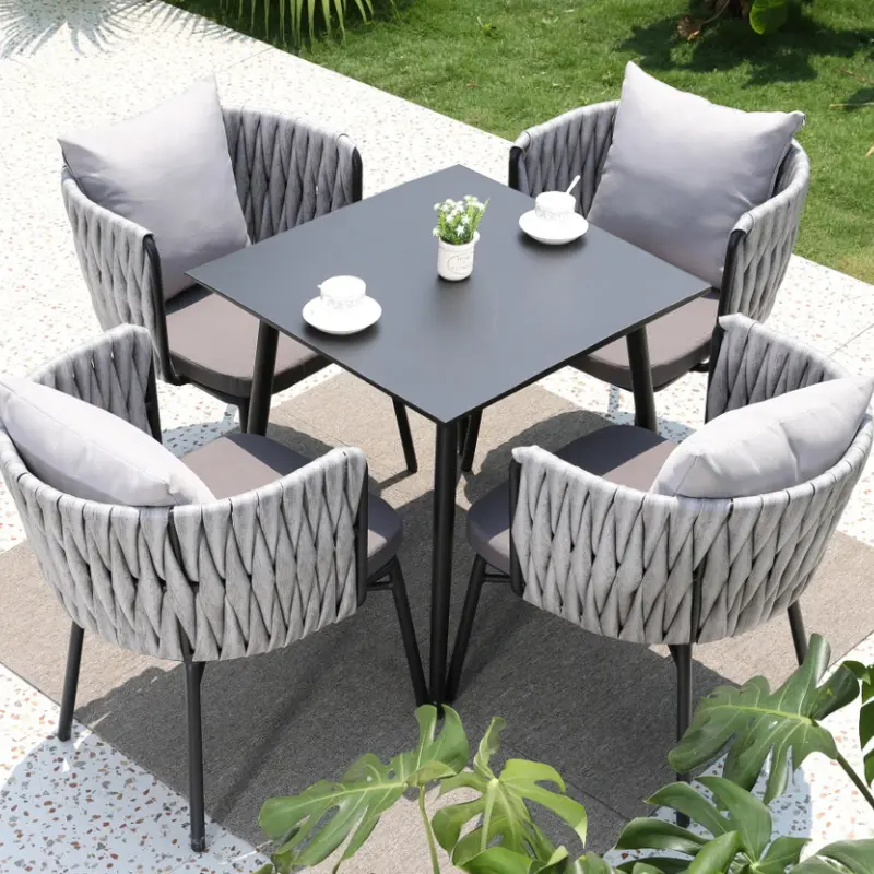 [HUAHONG]Top Supplier Among Outdoor Furniture Peer Garden Hot Sell Chair Hand Woven Rattan Dining Table And Chair