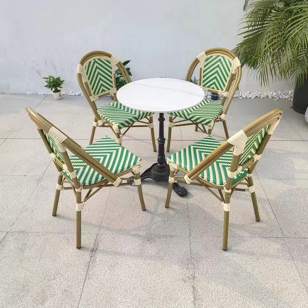 Modern 4+1 Very Good Price Table Set Restaurant Outdoor Wicker Dining PE Rattan Chair Outdoor Garden Furniture