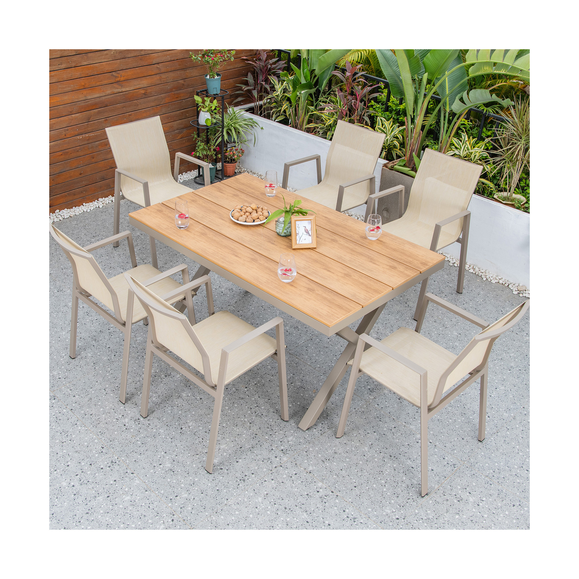 HUAHONG Factory Price outdoor furniture set  patio garden restaurant table and chair set