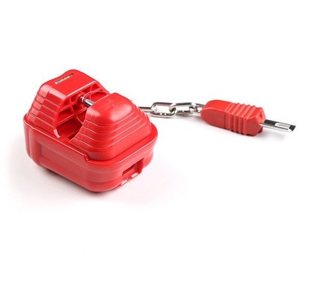 supermarket shopping trolley cart plastic coin lock with key chain, plastic locker for shopping carts