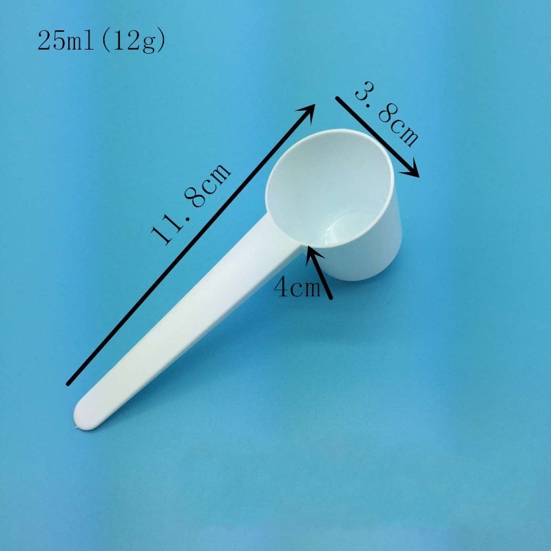 Plastic Measuring Spoon scoop for Powder Granules Food Scoops 25ml 25cc 12g 12.5g 13g Flat bottom long handle