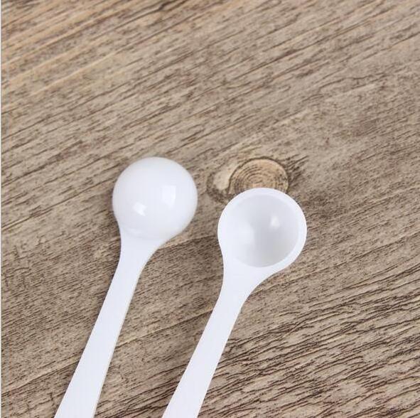 0.5g 1ml 1cc mini measuring plastic spoons scoops Clear white 80mm length custom color and logo