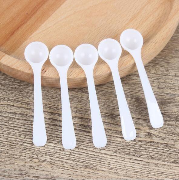 0.5g 1ml 1cc mini measuring plastic spoons scoops Clear white 80mm length custom color and logo