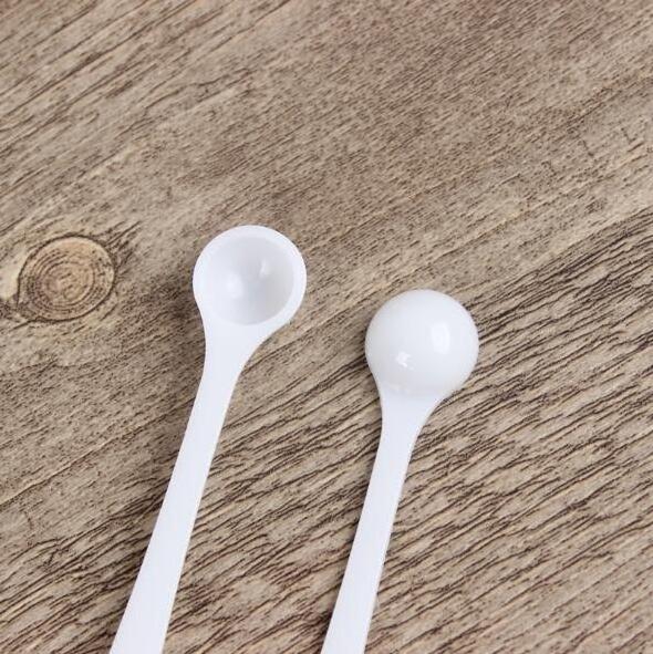 0.5g 1ml 1cc mini measuring plastic spoons scoops Clear white 80mm length custom color and logo