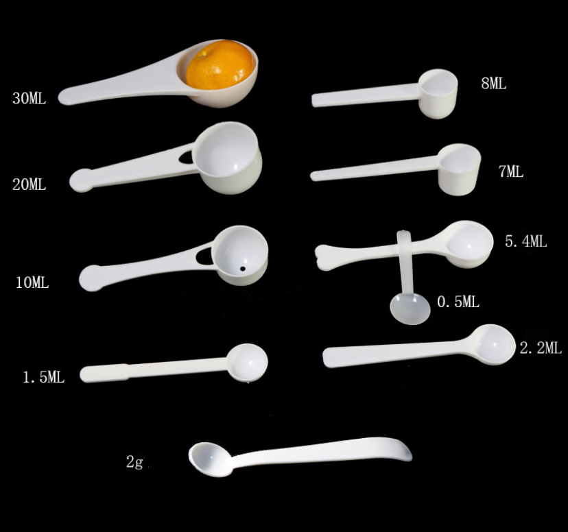 White Plastic Measuring Spoon Scoop 5g 5ml 1Tsp Teaspoon Protein Powder