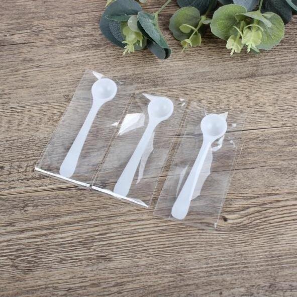 0.5g 1ml 1cc mini measuring plastic spoons scoops Clear white 80mm length custom color and logo