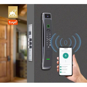 Sliding glass recognition digital keyless fingerprint keys waterproof homekit biometric handle wifi tuya ttlock smart door lock