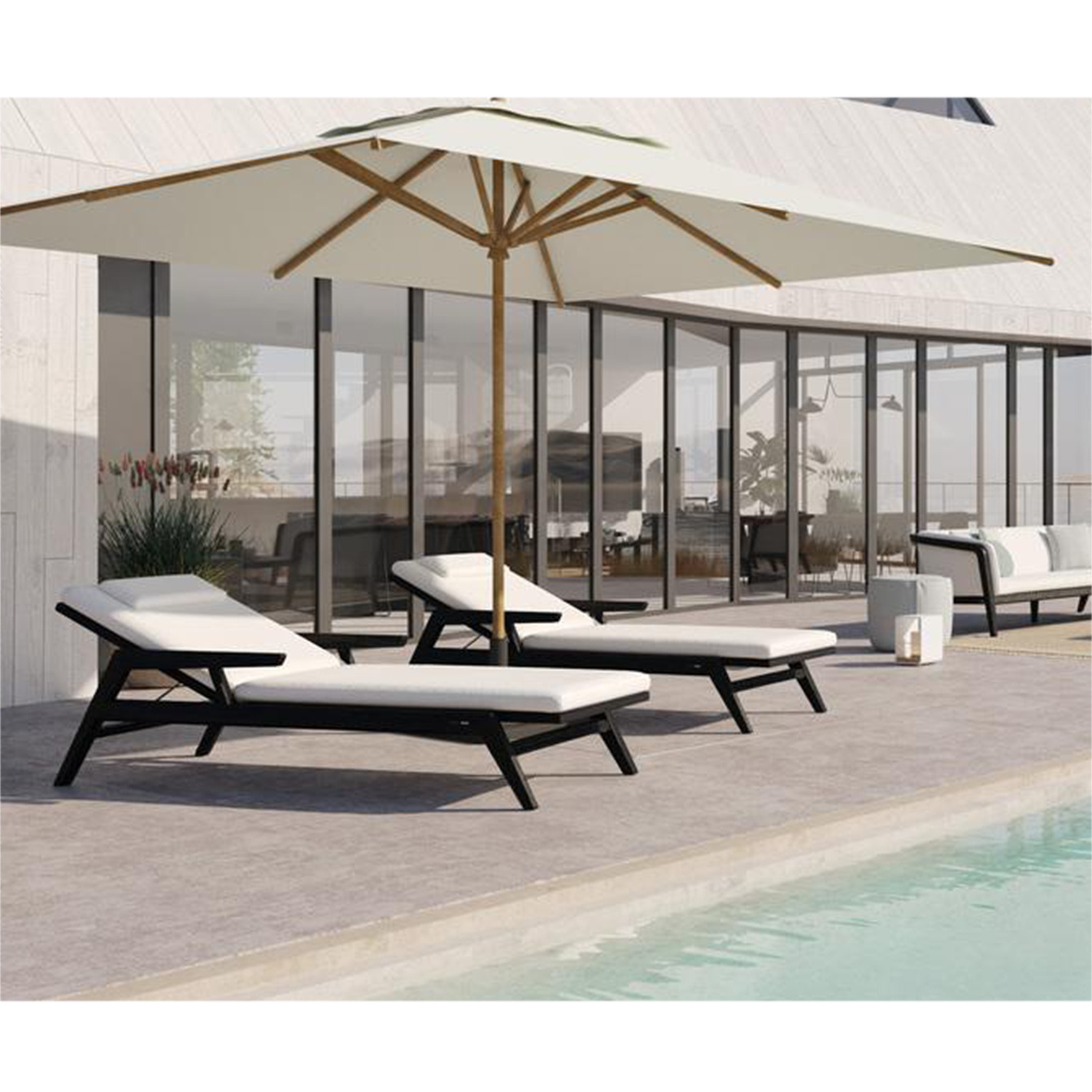 hotel beach pool chaise loungers daybed luxury hotel project poolside sun lounger