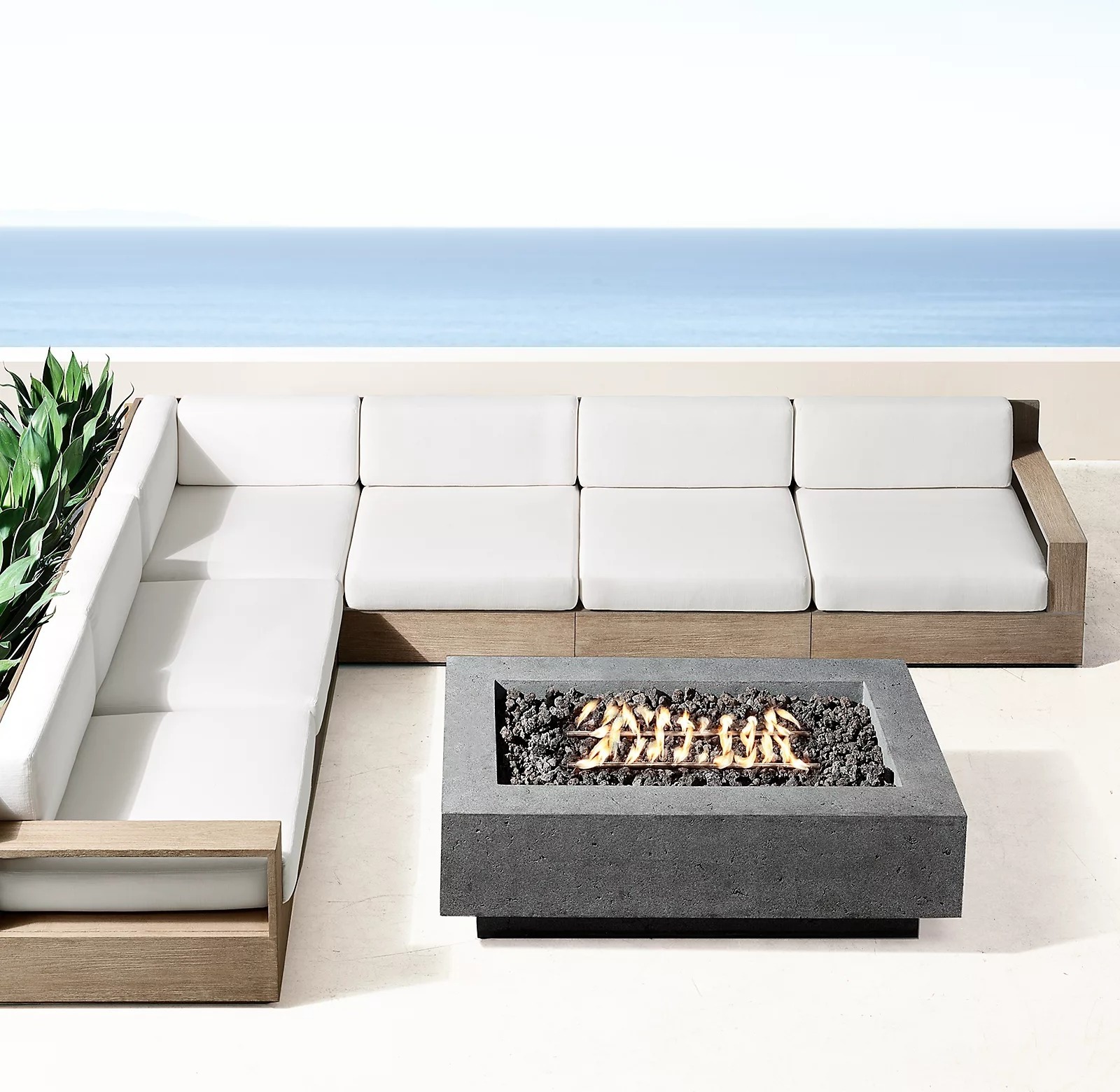 deep seating outdoor teak sectional modern teak wood furniture cushions sofa sectional