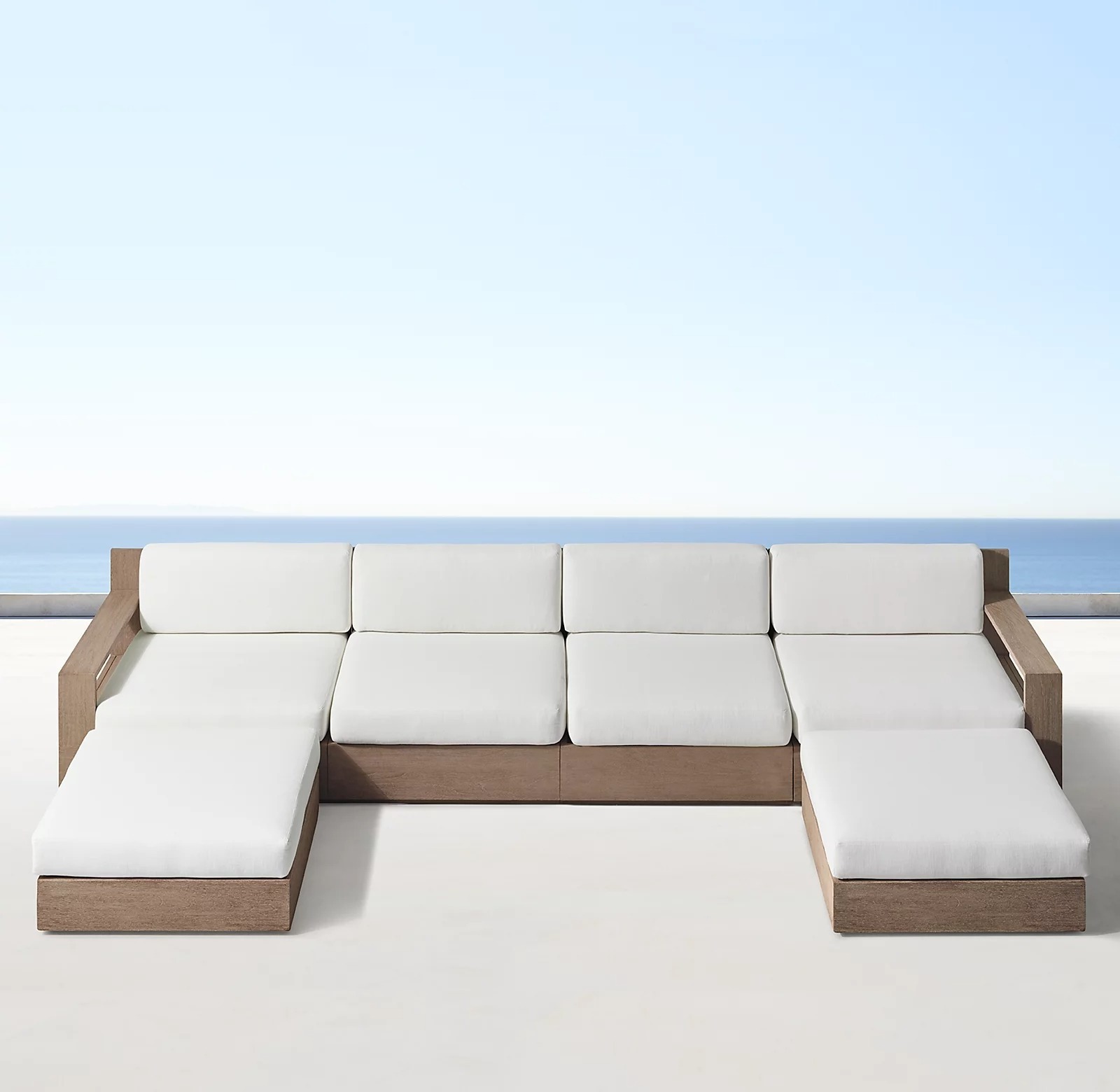 deep seating outdoor teak sectional modern teak wood furniture cushions sofa sectional