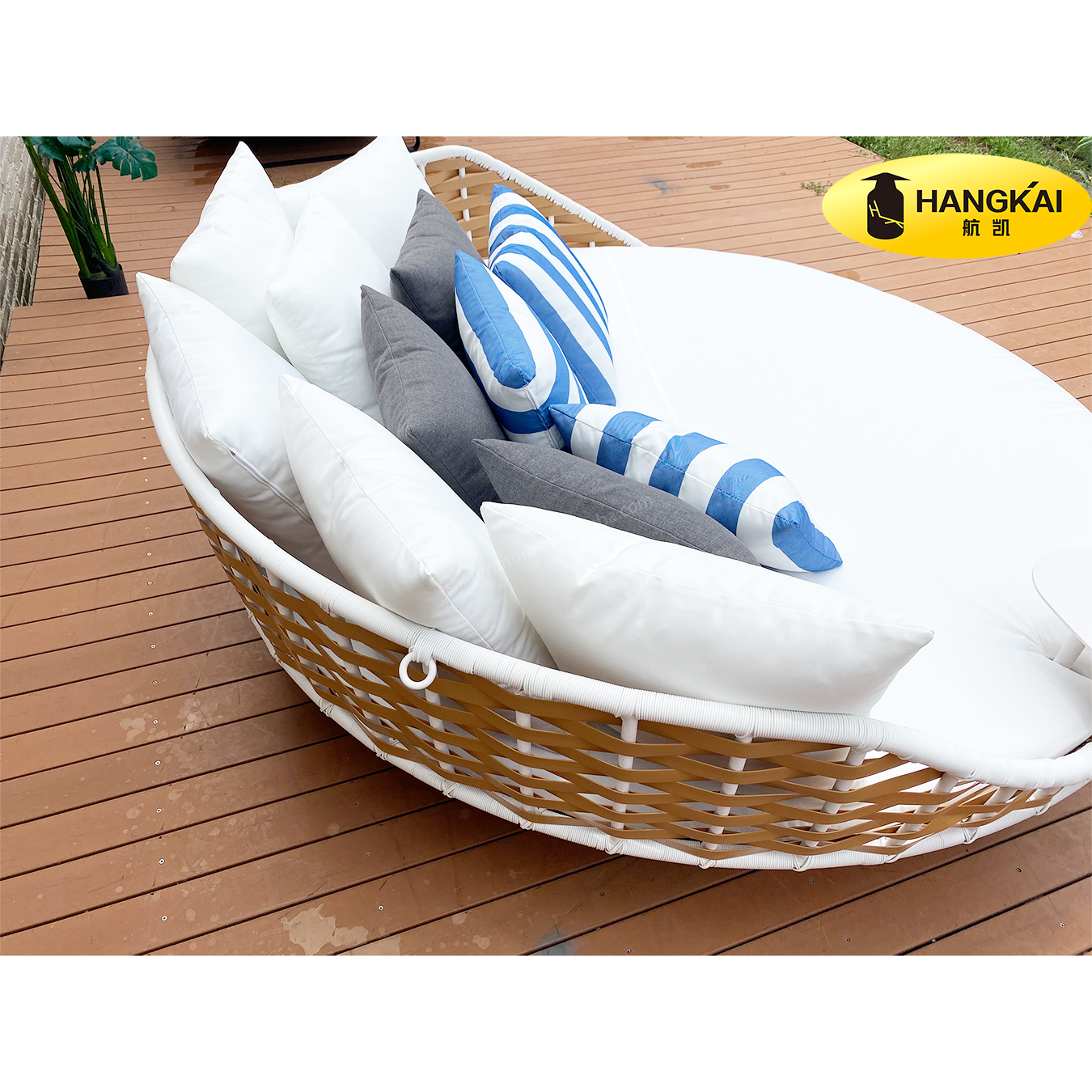 outdoor garden logo hammock swing hammock swing bed hot sales PE rattan hanging chair outdoor swing for garden