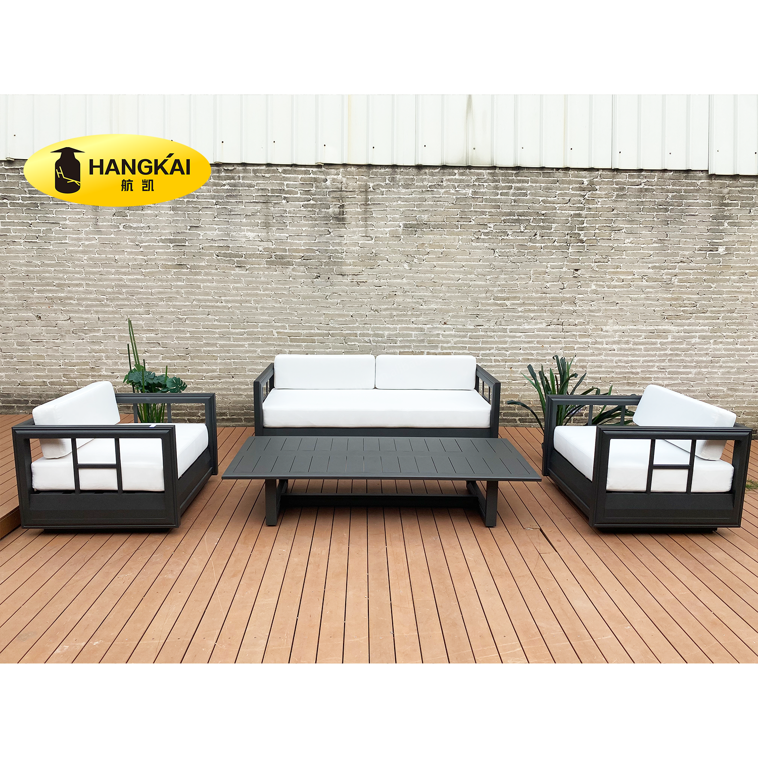 Hot Selling 4 Piece Modular Garden Leisure Outdoor Aluminum Sofa Set Garden Furniture