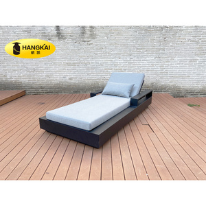 Simple Style Day Bed Outdoor Furniture Aluminum Sun Lounger With Cushion