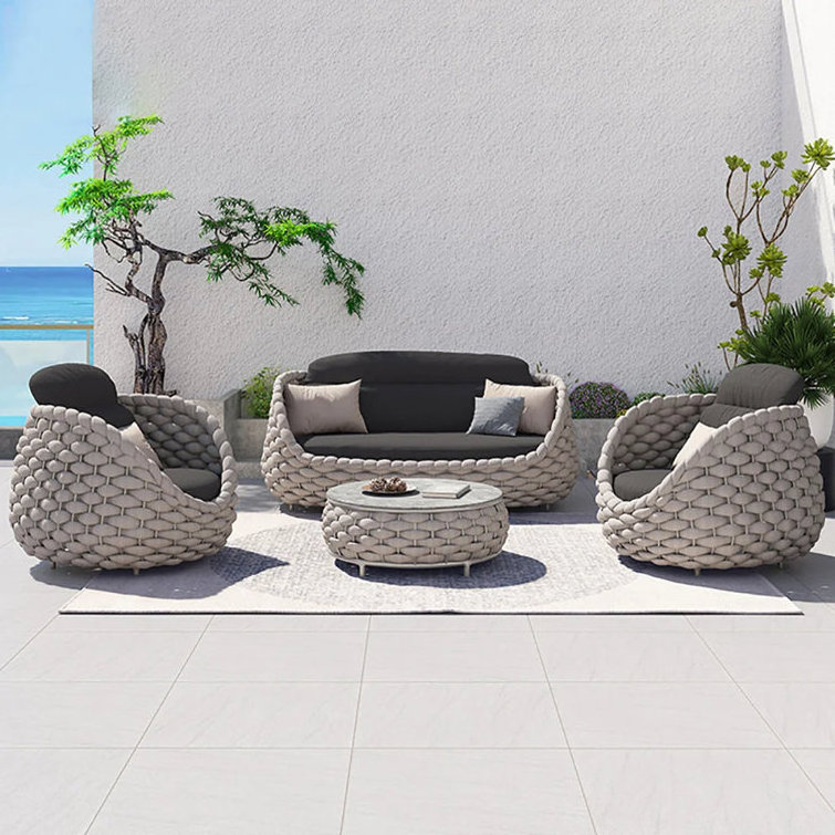 outdoor furniture rope rattan wicker woven weaving garden sofa patio sofa outdoor furniture set