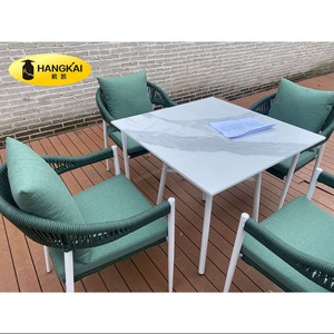 modern design outdoor patio furniture dining chair aluminum frame with rope weaving dining table&chairs