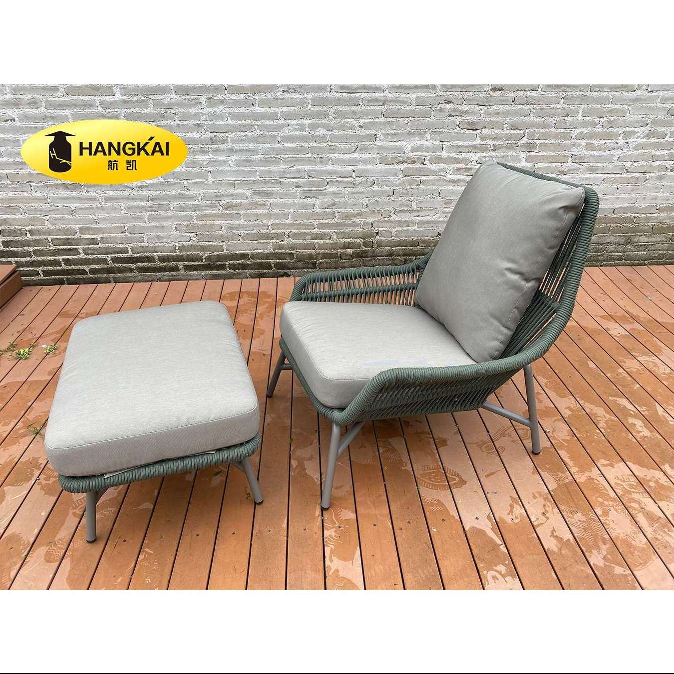 Rope Sofa Outdoor Furniture Outdoor Fabric Sofa arm chair with ottoman single sofa set garden sets