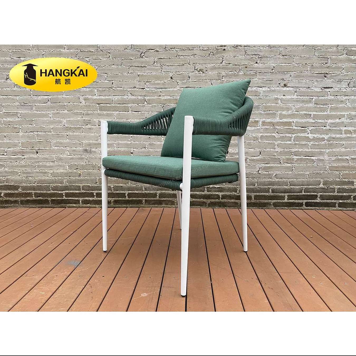 modern design outdoor patio furniture dining chair aluminum frame with rope weaving dining table&chairs